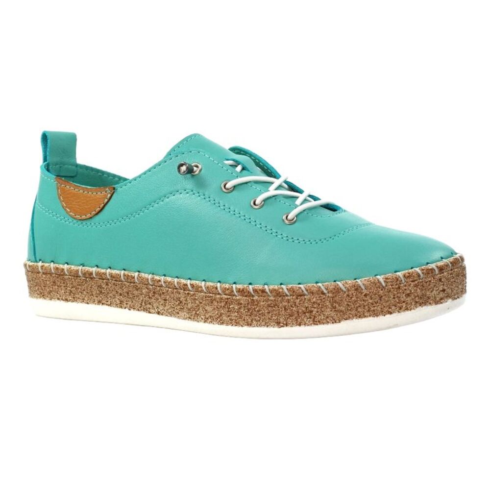 Lunar Womens/Ladies Evie Leather Sneakers / Turquoise